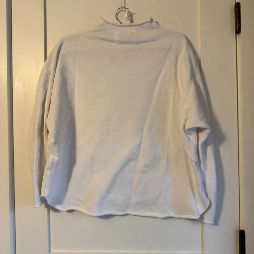 Frank and Eileen Effie Long-Sleeve Funnel Neck Capelet in White - Picture 4 of 5